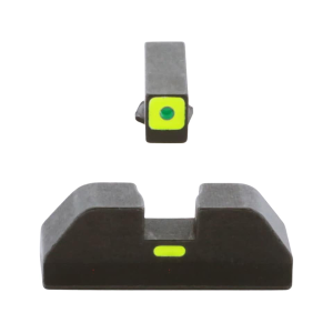Ameriglo CAP Sight Set for Glock 17, 19, 19X, 26, 45 Gen 5 Square Front with Luminous Green Outline, Luminous Green Line Rear