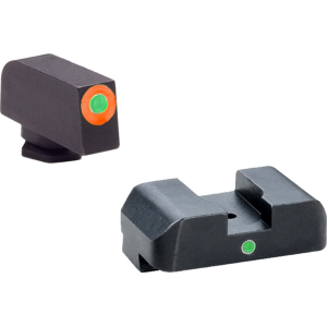 Ameriglo I-Dot Night Sight Set for Glock 20, 21, 29, 30, 31, 32, 36, 40, 41 Tritium Green Dot Front with Orange Outline, Single Dot Rear