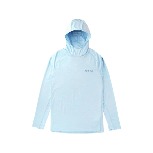 AFTCO Men's Adapt Sunmask Hoodie Airy Blue Heather Medium