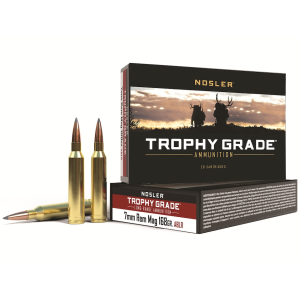 Nosler Trophy Grade 7mm Remington Magnum Ammo 168 Grain Nosler AccuBond Long Range Bonded Polymer Tip Box of 20