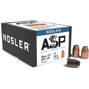 Nosler ASP (Assured Stopping Power) 40 Caliber, 10mm (400 Diameter) Bullets 180 Grain Jacketed Hollow Point Box of 250