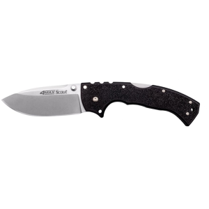 Cold Steel 4-Max Scout Pocket Knife 4" Drop Point AUS-10 Satin Blade Griv-Ex Handle Black