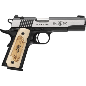 Browning 1911-380 Black Label Medallion 380 ACP Pistol 4.25" Barrel 8+1 Round Stainless Slide Maple Grip Black Frame