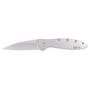 Kershaw Leek Assisted Opening Pocket Knife 3" Wharncliffe Sandvik 13C26 Stainless Steel Blade Stainless Steel Handle Silver