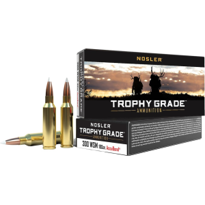 Nosler Trophy Grade 300 Winchester Short Magnum (WSM) Ammo 180 Grain Nosler AccuBond Bonded Polymer Tip Box of 20