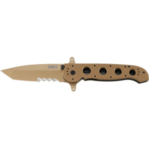 CRKT M16-14DSFG Pocket Knife 3.95" Partially Serrated Tanto Point 1.4116 Titanium Nitride Blade G-10 Handle Desert Tan