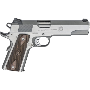 Springfield Armory 1911 Garrision Government 9mm Luger Pistol 5" Barrel 9+1 Round Stainless Slide Walnut Grip Stainless Frame