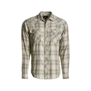 Kings Camo Men's Western Snap Long Sleeve Shirt Khaki Plaid 3XL