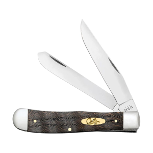 Case Trapper Pocket Knife 3.27" Clip/Spey Tru-Sharp Stainless Blade Oak Handle Black