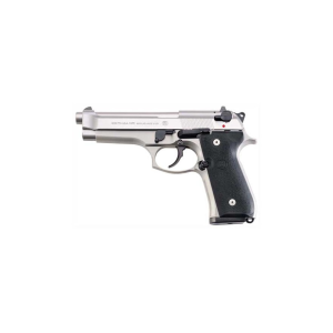 Beretta 92FS California Compliant 9mm Luger Pistol 4.9" Barrel 10+1 Round INOX Slide Black Grip INOX Frame