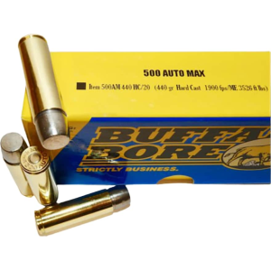 Buffalo Bore 500 Auto Max Ammo 440 Grain Hard Cast Lead Flat Nose Box of 20