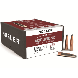 Nosler AccuBond Long Range 6.5mm, 264 Caliber (264 Diameter) Bullets 129 Grain Bonded Polymer Tip Box of 100