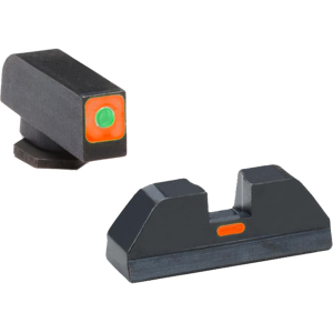 Ameriglo CAP Sight Set for Glock 17, 19, 22, 23, 24, 26, 27, 33, 34, 35, 37, 38, 39 Gen 1, 2, 3, 4 Square Front with Orange Outline, Orange Line Rear