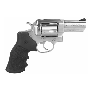 Ruger GP100 357 Magnum Revolver 3" Stainless Barrel 6 Round Black Grip