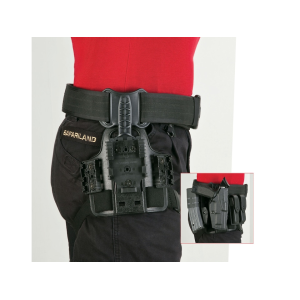 Safariland Drop Flex Adapter with Leg Shroud Assembly and QLS 22 Polymer Black