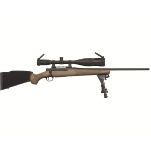 Mossberg Patriot Night Train Bolt Action Rifle 6.5 Creedmoor 24" Fluted Matte Blue Threaded Barrel Flat Dark Earth Frame Flat Dark Earth Straight Grip Stock with Scope
