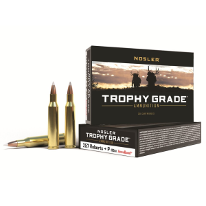 Nosler Trophy Grade 257 Roberts +P Ammo 110 Grain Nosler AccuBond Bonded Polymer Tip Box of 20