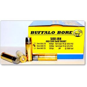 Buffalo Bore 500 JRH (500 S&W Short) Ammo 440 Grain Flat Nose Low Recoil Box of 20