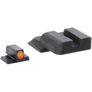 Ameriglo Protector Night Sight Set for S&W M&P Except 22, 380, Shield, Pro Tritium Green Front with Orange Outline, Serrated Rear
