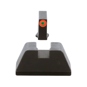 Ameriglo XL Suppressor Night Sight Set for Glock 17, 19, 20, 21, 22, 23, 24, 26, 27, 29, 30, 31, 32, 33, 34, 35, 36, 37, 38, 39, 40, 41, 45 Tritium Green Front with Orange Outline, Black Rear