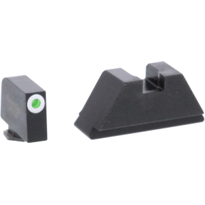 Ameriglo XL Suppressor Night Sight Set for Glock 17, 19, 20, 21, 22, 23, 24, 26, 27, 29, 30, 31, 32, 33, 34, 35, 36, 37, 38, 39, 40, 41, 45 Tritium Green Front with White Outline, Black Rear