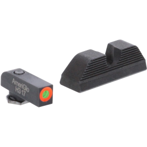 Ameriglo UC Night Sight Set for Glock 20, 21, 29, 30, 31, 32, 36, 40, 41 Tritium Green Front with Orange Outline, Serrated U Notch Rear