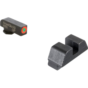 Ameriglo Protector Night Sight Set for Glock 42, 43, 43X Tritium Green Front with Orange Outline, Serrated Rear