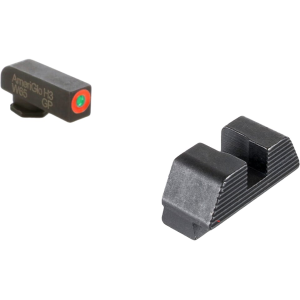 Ameriglo Protector Night Sight Set for Glock 20, 21, 29, 30, 31, 32, 36, 40, 41 Tritium Green Front with Orange Outline, Serrated Rear