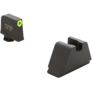 Ameriglo Optic Compatible 4XL Tall Night Sight Set for Glock MOS Tritium Green .385" Front with LumiGreen Outline, Black .480" Rear