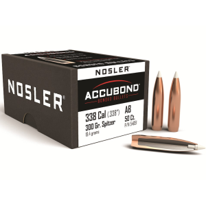 Nosler AccuBond 338 Caliber (338 Diameter) Bullets 300 Grain Bonded Polymer Tip Box of 50
