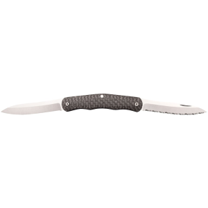 Cold Steel Lucky Pocket Knife 2.625" Partially Serrated Drop Point CPM S35VN Satin Blade Carbon Fiber Handle Black