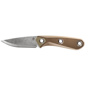 Gerber Principle Fixed Blade Knife 3" Drop Point 420HC Satin Blade Rubber Handle Coyote