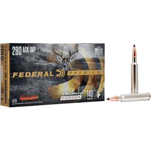 Federal Premium Trophy Copper 280 Ackley Improved Ammo 140 Grain Federal Polymer Tip Lead Free Box of 20