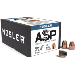 Nosler ASP (Assured Stopping Power) 40 Caliber, 10mm (400 Diameter) Bullets 135 Grain Jacketed Hollow Point Box of 250