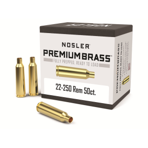 Nosler Premium 22-250 Remington Brass Box of 50