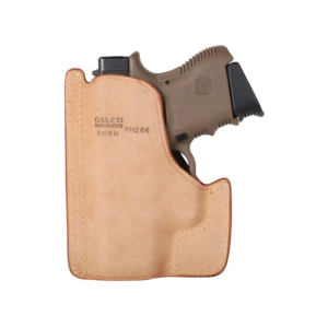 Galco Front Pocket Pocket Holster Ambidextrous Sig Sauer P365 380 ACP, Glock 42 Leather Tan