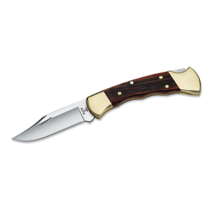 Buck Knives 112 Ranger Finger Groove Pocket Knife 3" Clip Point 420HC Stainless Steel Blade Mascar Ebony Dymondwood Handle
