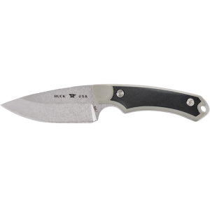 Buck Knives 664 Alpha Hunter Select Fixed Blade Knife 3.625" Drop Point 420HC Stonewashed Blade Glass Filled Nylon Handle Gray