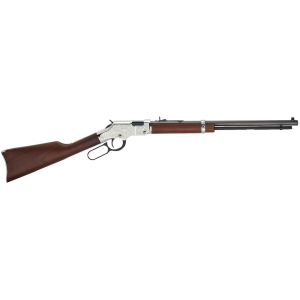 Henry Silver Eagle Lever Action Rifle 22 Long Rifle 20" Blued Barrel Nickel Frame Walnut Straight Grip Stock