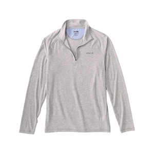 Orvis Men's Dricast Quarter Zip Shirt Light Gray Heather Medium