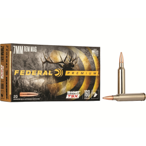 Federal Premium 7mm Remington Magnum Ammo Grain Jacketed Hollow Point Lead Free Box of 20