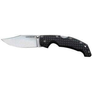 Cold Steel Voyager Pocket Knife 4" Clip Point Carpenter AUS 10A Steel Blade Grivory Handle Black
