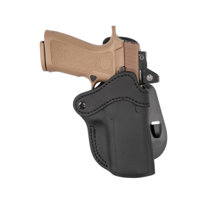 1791 Gunleather Optics Ready Paddle OWB Holster Right Hand Glock 42, 43, 43X, 1911 Officer, Kahr K9, Kimber Micro 380, Micro 9, Ruger LC9, Sig Sauer P238, P365 Leather Black
