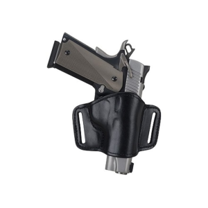 Bianchi 105 Minimalist OWB Holster Right Hand Glock 17, 19, 20, 21, 22, 23, 26, Beretta 92, 96, Sig Sauer P220, P225, P226, Ruger SR9 Leather Black