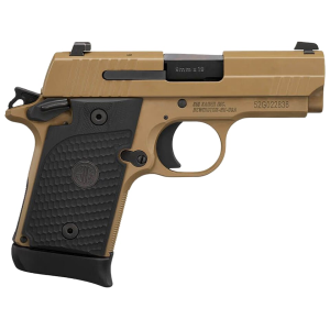 Sig Sauer P938 Emporer Scorpion 9mm Luger Pistol 3" Barrel 7+1 Round Flat Dark Earth Slide Black Grip Flat Dark Earth Frame