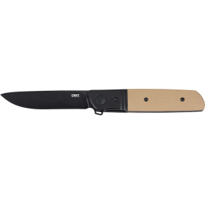 CRKT Bamboozled Assisted Opening Pocket Knife 3.34" Drop Point D2 Black Oxide Blade G-10 Handle Brown