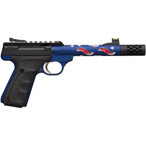 Browning Buck Mark Plus Vision Americana 22LR Pistol 5.9" Threaded Barrel 10+1 Round Black Slide Black Grip Blue Frame