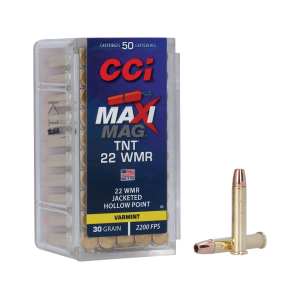 CCI Maxi-Mag 22 Winchester Magnum Rimfire (WMR) Ammo 30 Grain Speer TNT Jacketed Hollow Point Case of 2000 (40 Boxes of 50) - Cci