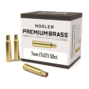 Nosler Premium 7x57mm Mauser (7mm Mauser) Brass Box of 50