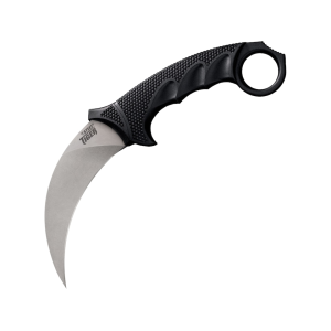 Cold Steel Steel Tiger Fixed Blade Knife 4.75" Karambit AUS-8 Stonewashed Blade Kray-Ex Handle Black